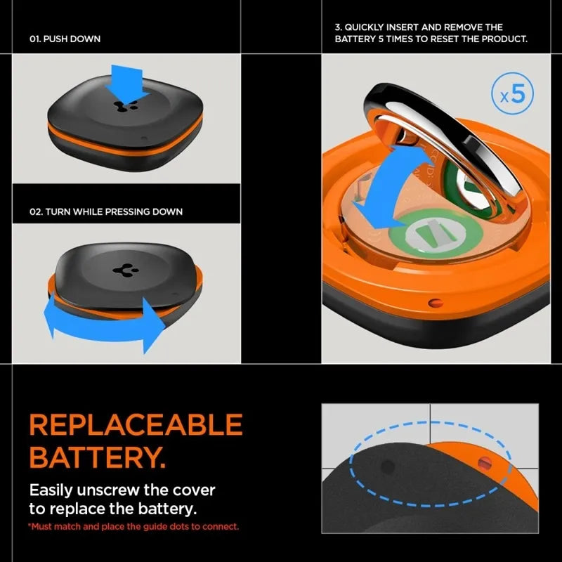 Spigen TagMe „Bluetooth“ sekiklis – raktų, kuprinės, krepšio ieškiklis Apple Find My (juodas)