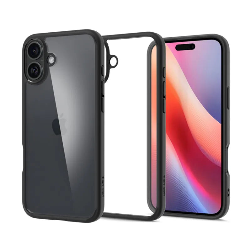 Spigen Ultra Hybrid – dėklas iPhone 16 telefonui (matinė juoda)