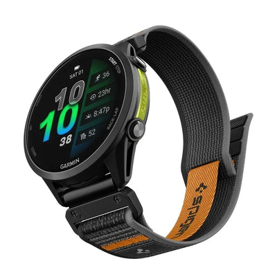 Spigen Athlex Air – „Garmin QuickFit“ dirželis 22 mm (Active Black / Orange)