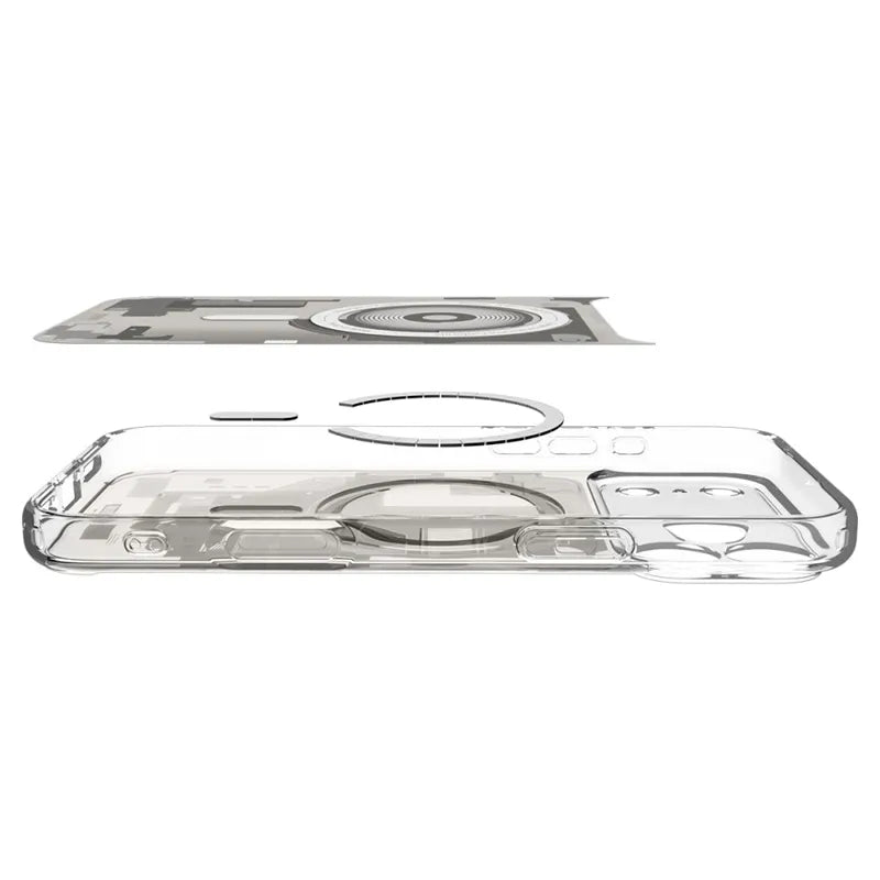 Spigen Ultra Hybrid Mag MagSafe – dėklas, skirtas iPhone 18 Pro / 17 Pro (Zero One Natural Titanium)