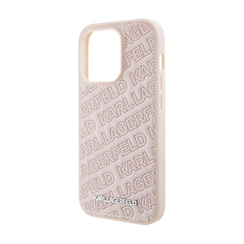 Karl Lagerfeld Quilted K Pattern – Apple iPhone 15 Pro Max dėklas (rožinis)