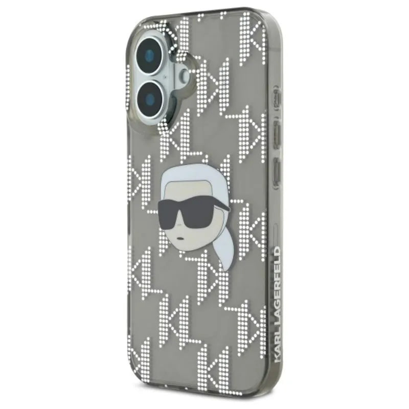 Karl Lagerfeld IML Karl Head Electroplated - dėklas, skirtas iPhone 16 (juodas)