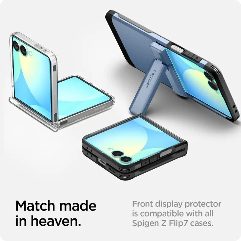 Spigen GLAS.TR EZ Fit HD 2-Pack – Grūdintas stiklas, skirtas Samsung Galaxy Z Flip 7