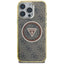 Guess IML Metal Glitter 4G Circle Triangle MagSafe – dėklas iPhone 16 Pro (rudas)