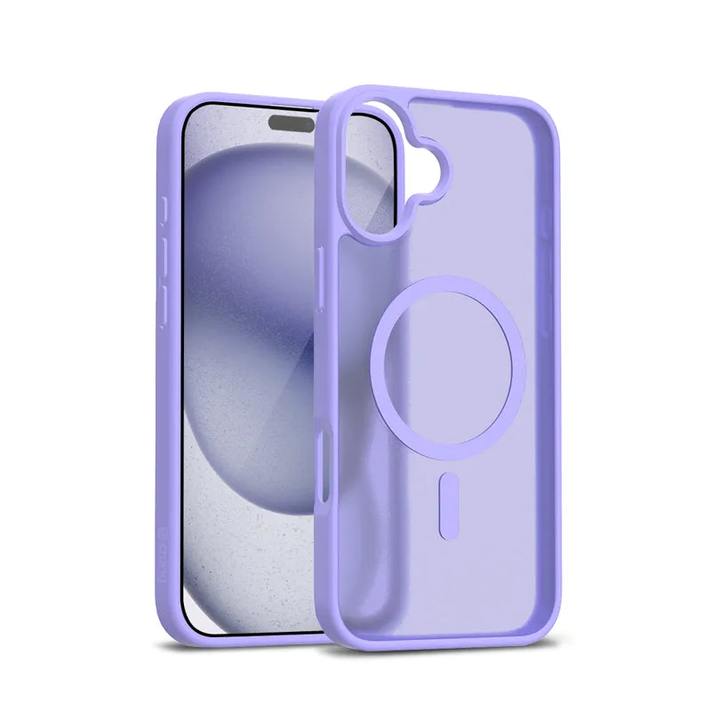 Crong Hybrid Matte Magnetic – MagSafe dėklas iPhone 17 (levandos spalvos)