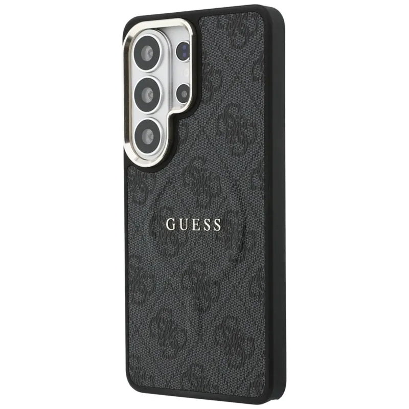 Guess 4G Embossed Ring MagSafe – dėklas Samsung Galaxy S26 Ultra telefonui (juodas)