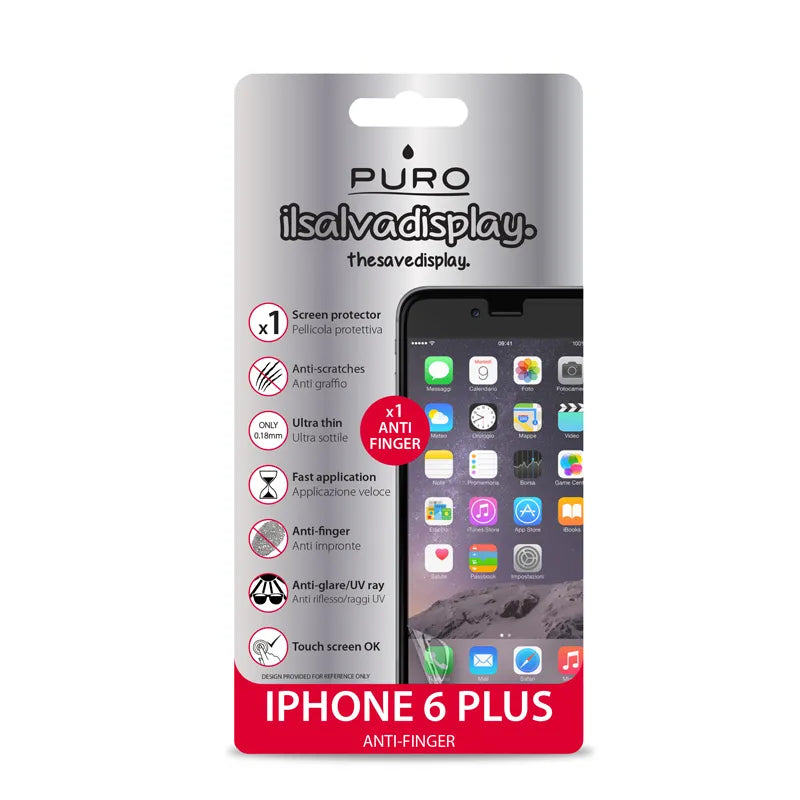 PURO ekrano apsauginė plėvelė nuo pirštų atspaudų skirta iPhone 6s Plus / iPhone 6 Plus