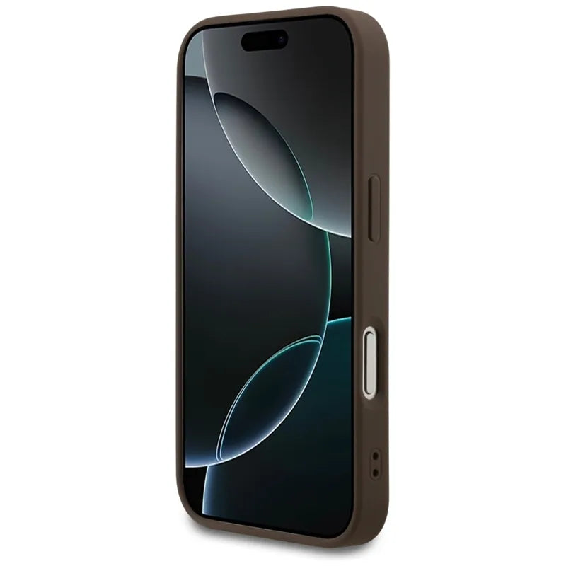 Guess 4G Classic – dėklas iPhone 17 Pro (rudos spalvos)