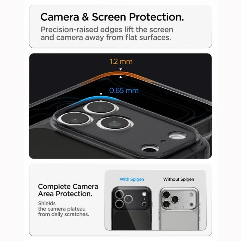 Spigen Ultra Hybrid T Mag MagSafe – dėklas, skirtas iPhone 18 Pro / 17 Pro (matinė juoda)
