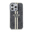 Guess IML 4G Gold Stripe dėklas iPhone 15 Pro (juodas)