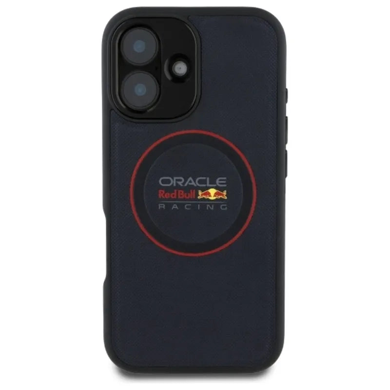 Red Bull Leather Red Ring MagSafe – dėklas iPhone 16 Plus (tamsiai mėlynas)