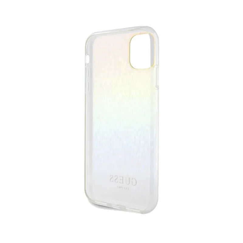 Guess IML Faceted Mirror Disco Iridescent – dėklas iPhone 11 (vaivorykštinis)