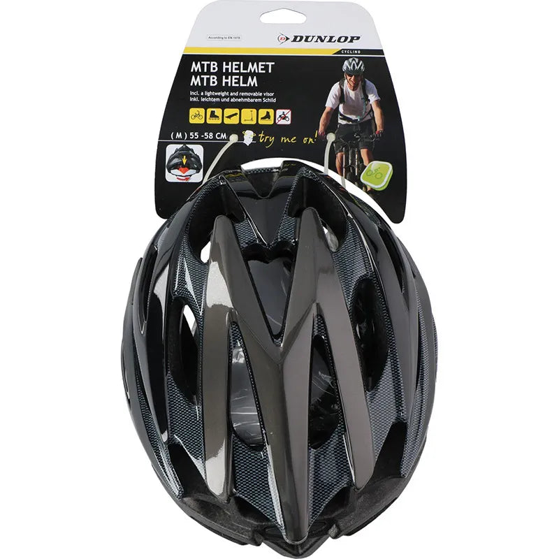 Dunlop - MTB reguliuojamas dviračio šalmas, M dydis 55-58 cm (juodas)
