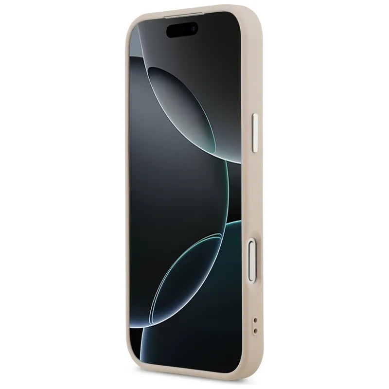 Guess Triangle Logo MagSafe – dėklas iPhone 17 Pro (rožinis)