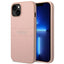 Guess Saffiano Metal Logo Stripes – Dėklas iPhone 14 Plus (rožinis)