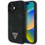 Guess Grained Hot Stamp Peony Triangle Logo MagSafe – Dėklas iPhone 16 (juodas)
