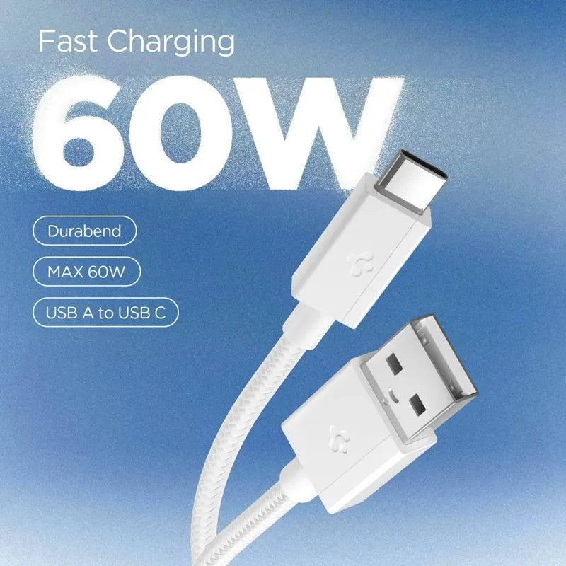Spigen EB6015AC Essential – USB-A į USB-C kabelis 60W 1,5 m (baltas)