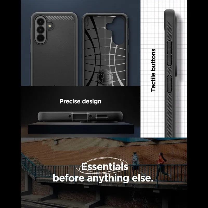 Spigen Rugged Armor – Dėklas, skirtas Samsung Galaxy A37 5G (matinė juoda)