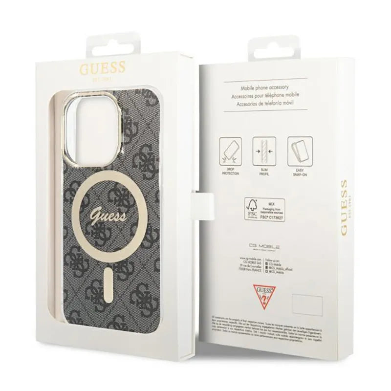 Guess 4G MagSafe – dėklas iPhone 13 Pro (juodas)