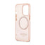 „Guess Gold Outline Translucent MagSafe“ – dėklas „iPhone 13 Pro“ (rožinis)