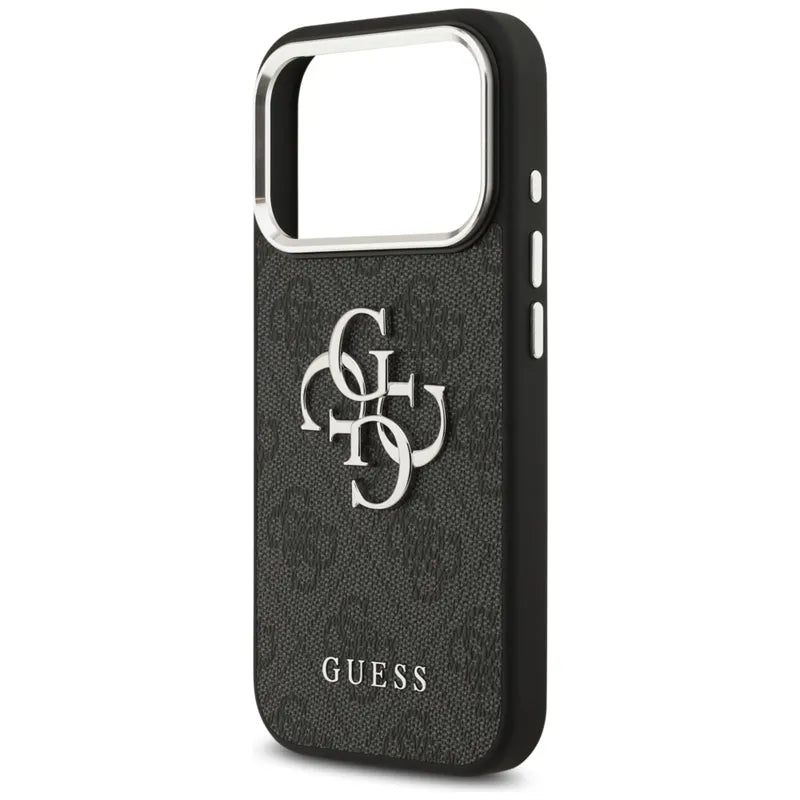 Guess 4G Big 4G Classic Logo – dėklas iPhone 17 Pro (juodas / sidabrinis)
