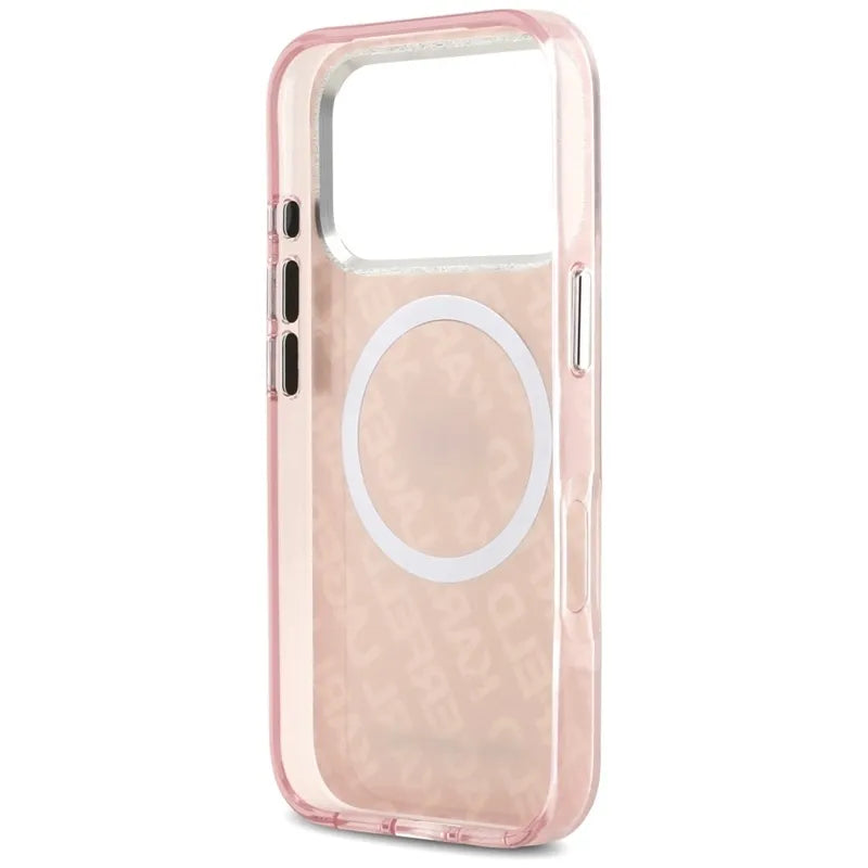 Karl Lagerfeld IML Choupette Head Logo MagSafe – dėklas iPhone 17 Pro Max (rožinis)