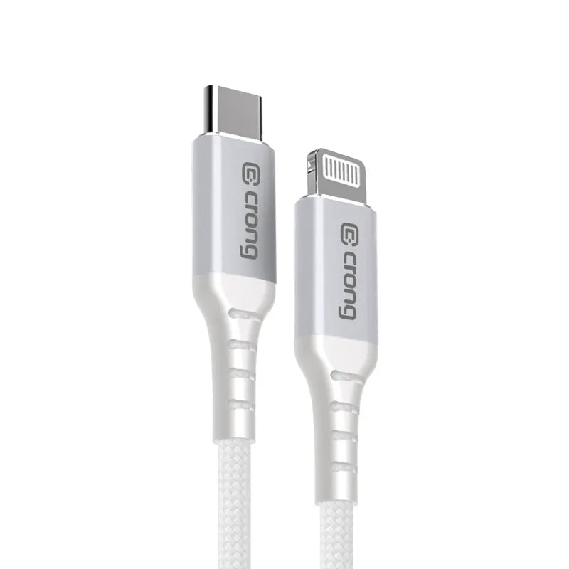 Crong Armor Link - USB-C į Lightning greito įkrovimo MFi laidas 150 cm (baltas)