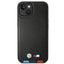 BMW Leather Hot Stamp Tricolor – dėklas iPhone 14 Plus (juodas)