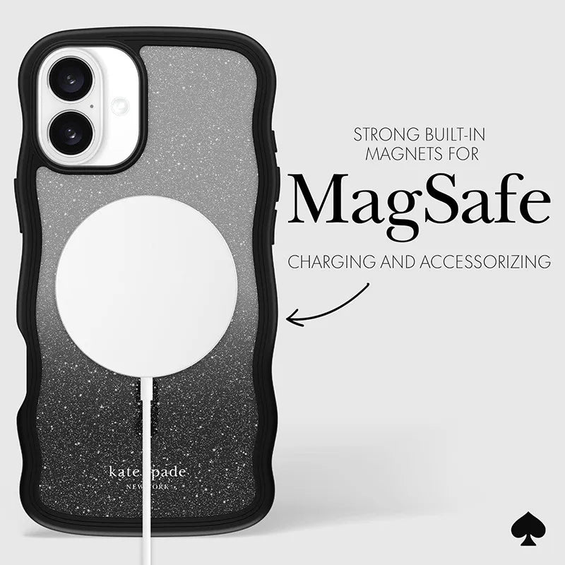 Kate Spade New York Wavy MagSafe – dėklas iPhone 16 Plus (Nightfall)