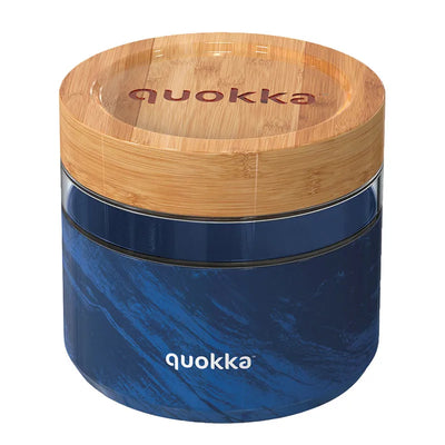 Quokka Deli Food Jar - stiklinis maisto indas / pietų dėžutė 820 ml (medžio raštas)