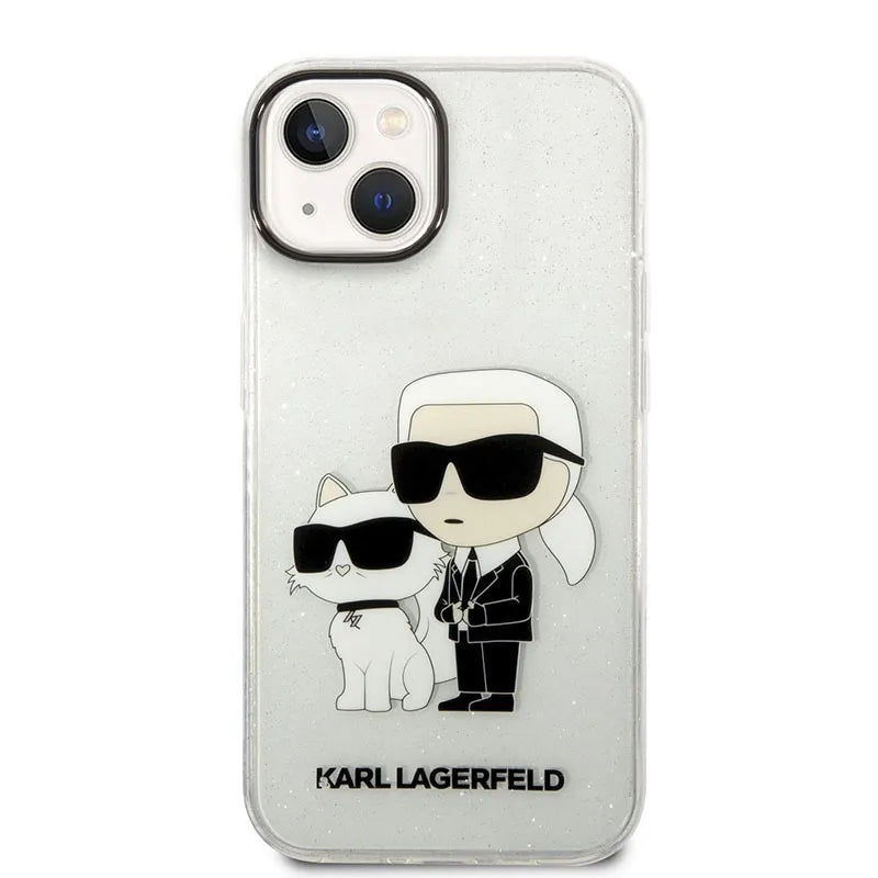 Karl Lagerfeld IML Glitter NFT Karl & Choupette - Dėklas, skirtas iPhone 14 Plus (skaidrus)
