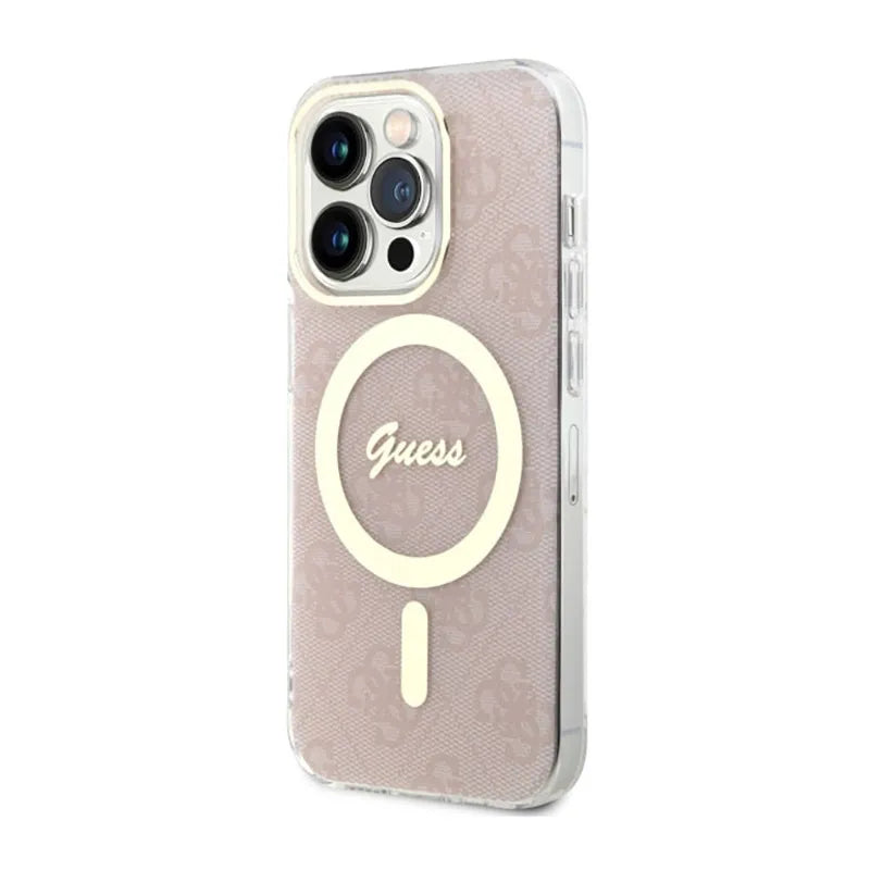 Guess 4G MagSafe – Dėklas iPhone 14 Pro (rožinis)