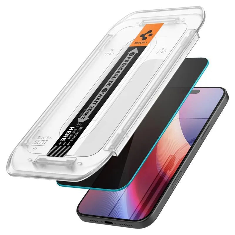 SPIGEN GLAS.TR ”EZ FIT” PRIVACY APSAUGINIS STIKLAS 2-PACK IPHONE 16 PRO MAX