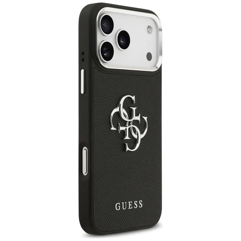 Guess Grained Big 4G Classic Logo - Dėklas iPhone 17 Pro Max (juodas)