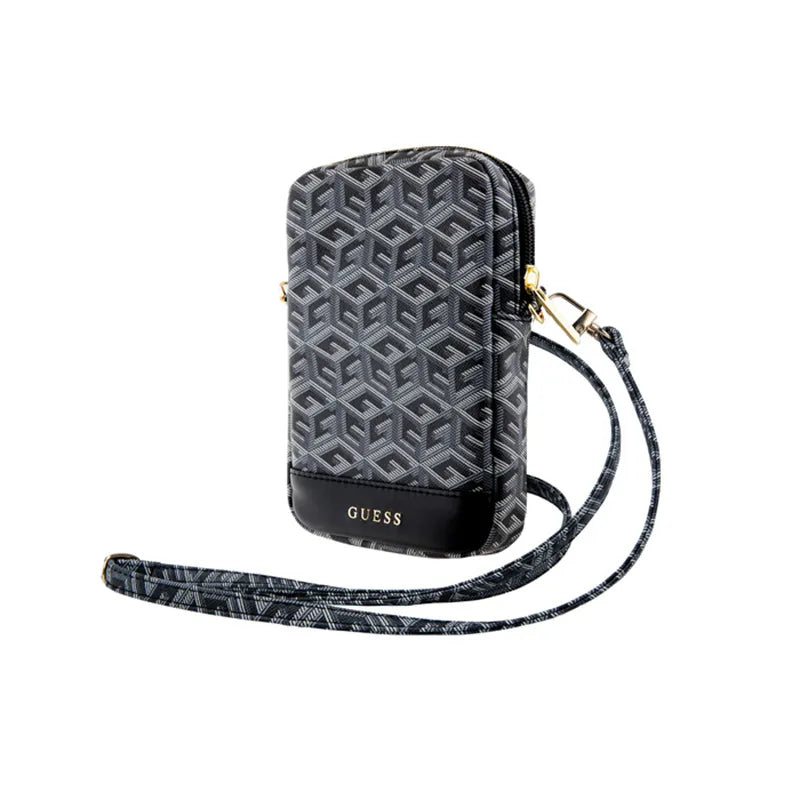 Guess Zip GCube Bottom Stripe – telefono krepšys (juodas)
