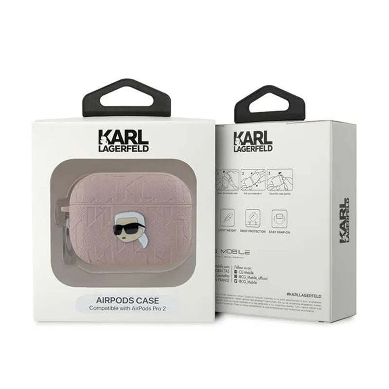 Karl Lagerfeld Monogram Karl Head – AirPods Pro 2 dėklas (rožinis)