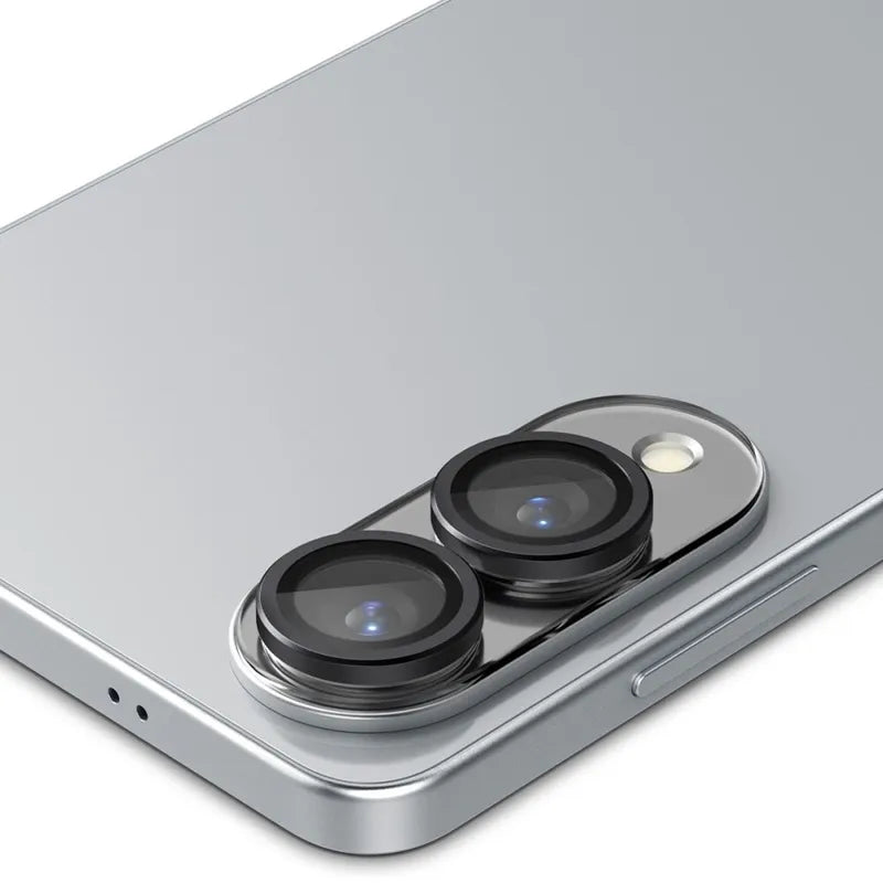 Spigen Optik Pro GLAS.TR EZ Fit fotoaparato apsauga, 2 vnt. - objektyvo apsauga, skirta Samsung Galaxy S25 Edge (juoda)