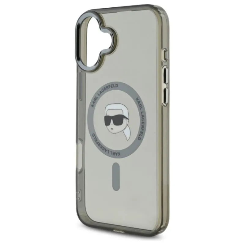 Karl Lagerfeld IML Metal Karl Head MagSafe – dėklas iPhone 16 Plus (juodas)