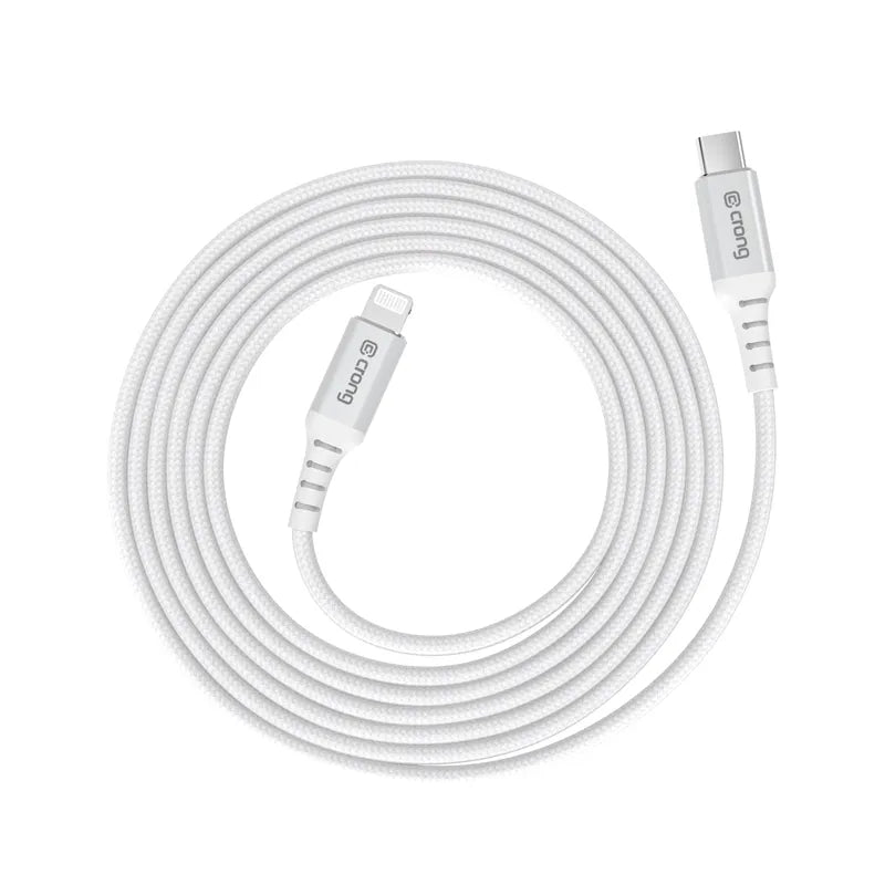 Crong Armor Link - USB-C į Lightning greito įkrovimo MFi laidas 150 cm (baltas)