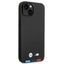 BMW Leather Hot Stamp Tricolor – dėklas iPhone 14 Plus (juodas)