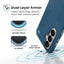 Speck Presidio2 Grip Magnet – apsauginis dėklas su MagSafe, skirtas Samsung Galaxy S26 (Deep Sea/Silver Metallic/Spell Blue)