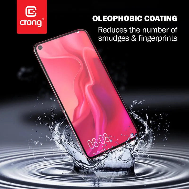 „Crong 7D Nano“ lankstus stiklas – 9H hibridinis stiklas visam „Xiaomi Mi 10 Lite“ ekranui