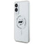 Karl Lagerfeld Button Choupette Head Printed Logo MagSafe – dėklas Samsung Galaxy S25 Edge (baltas)