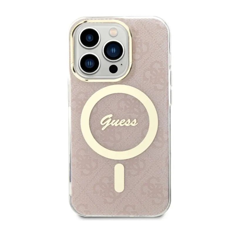 Guess 4G MagSafe – Dėklas iPhone 14 Pro (rožinis)