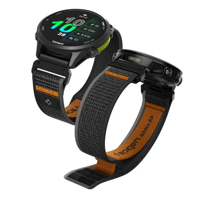 Spigen Athlex Air – „Garmin QuickFit“ dirželis 22 mm (Active Black / Orange)