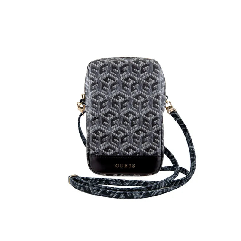 Guess Zip GCube Bottom Stripe – telefono krepšys (juodas)
