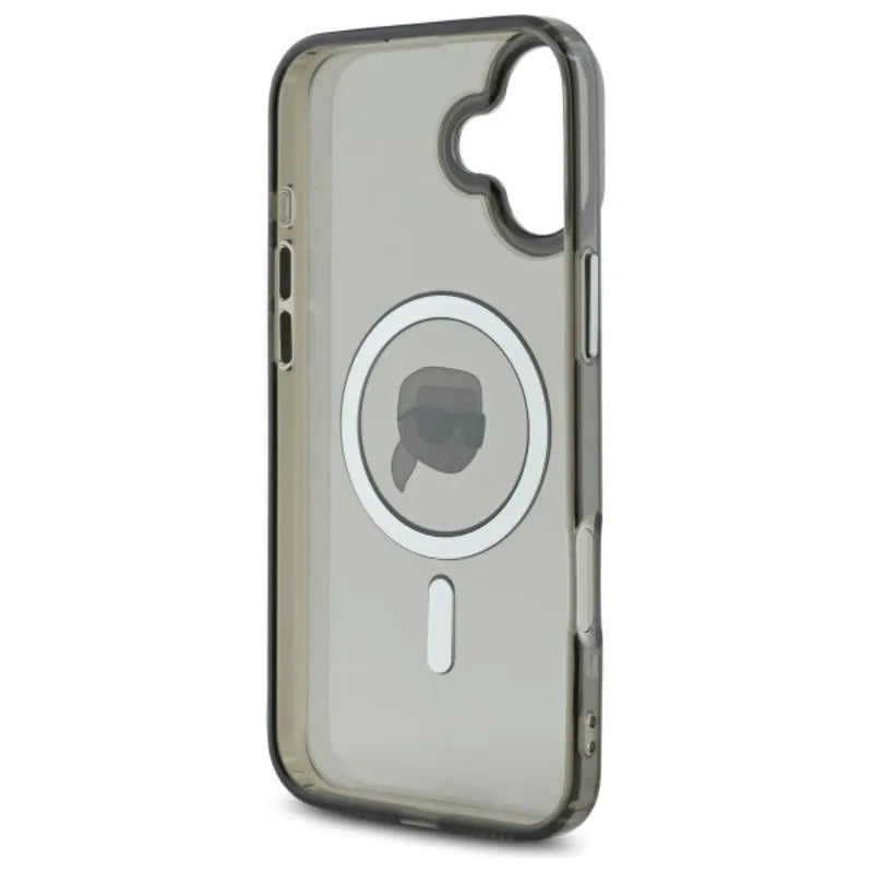 Karl Lagerfeld IML Metal Karl Head MagSafe – dėklas iPhone 16 Plus (juodas)
