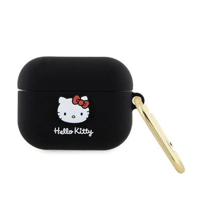 Hello Kitty Silicone 3D Kitty Head – dėklas AirPods Pro ausinėms (juodas)