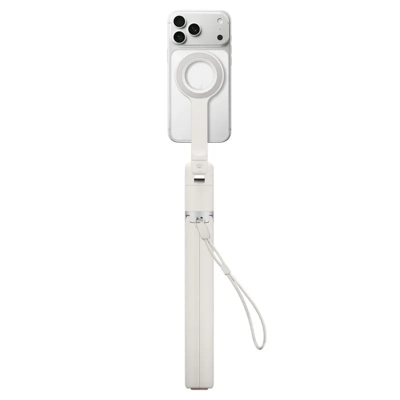 Spigen S582W MagSafe „Bluetooth“ asmenukių lazda su trikoju – išmaniojo telefono trikojis / asmenukių lazdos laikiklis (Dune Beige)