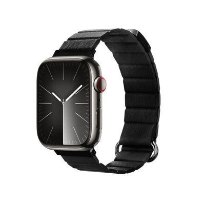 Crong Eclipse – magnetinis odinis Apple Watch dirželis 44/45/46/49 mm (juodas)